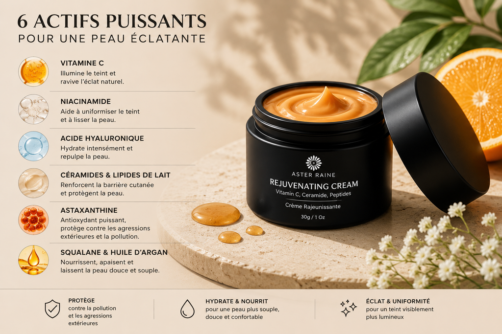Crème Rajeunissante | Vitamine C et Peptides Aster Raine