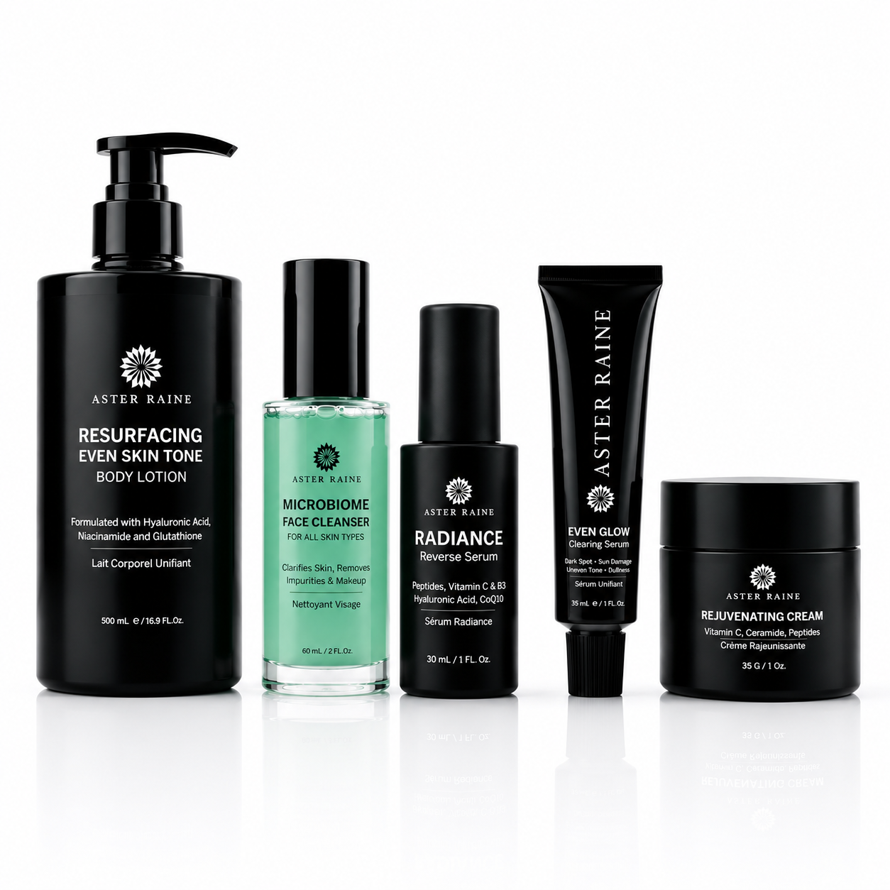 Gamme Complète | 5 Produits Pour Un Teint Clarifiant et Uniforme asterraine